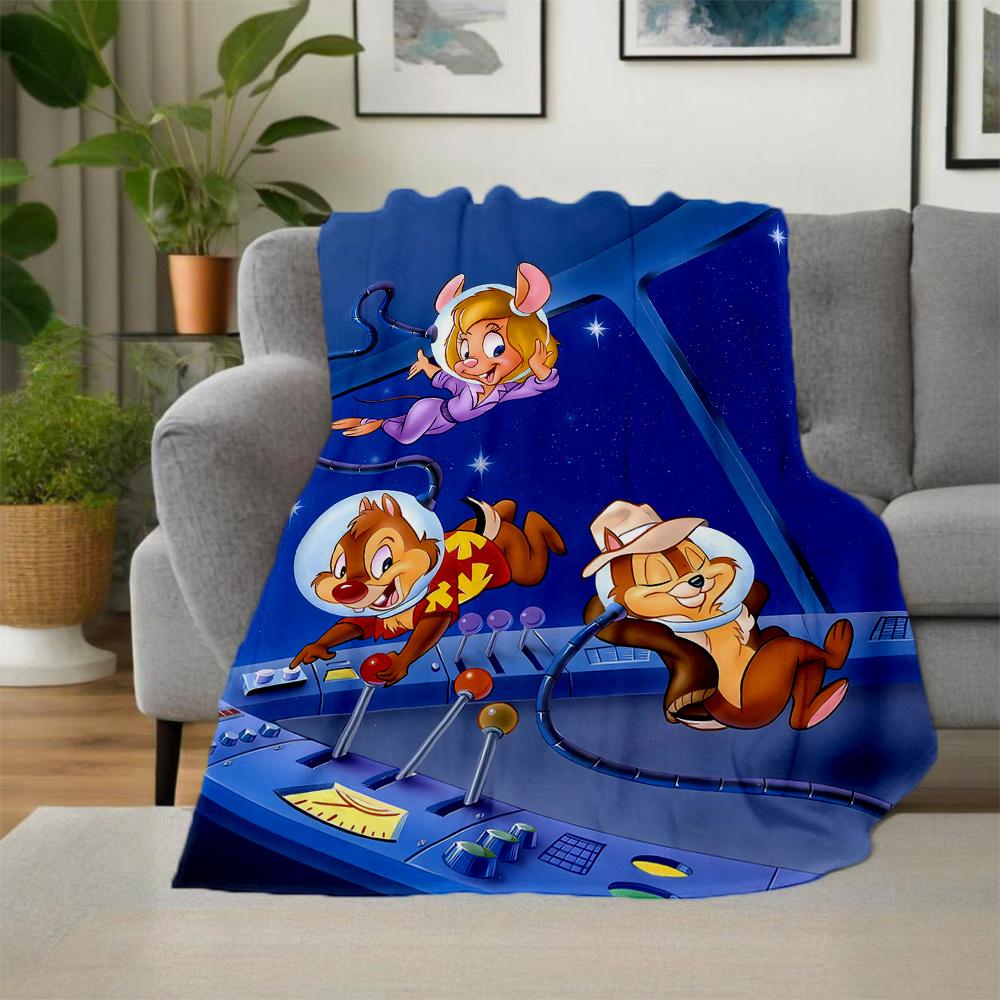1pc, Space Chip 'n Dale Blanket Soft Throw for Room Decor, Perfect Gift Idea for Family and Friend, Living Room, Travel, Camping