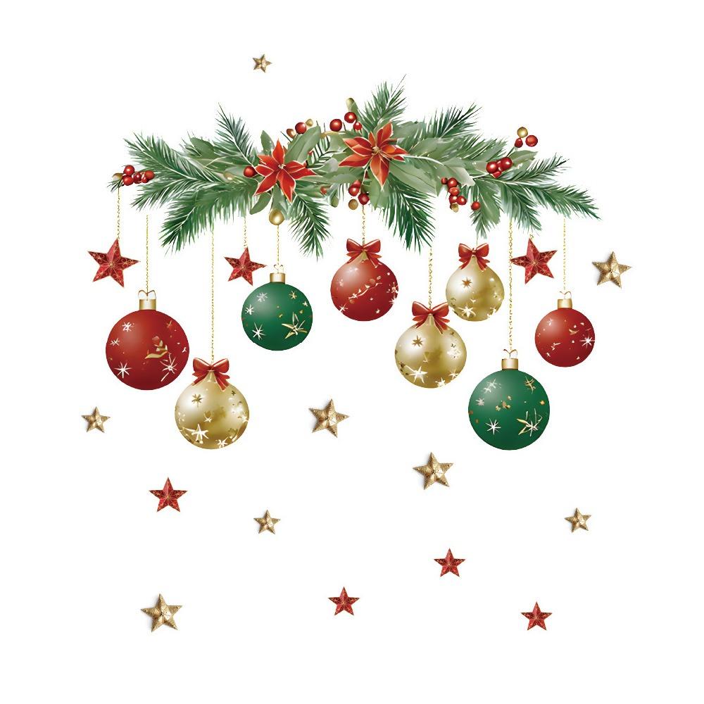 PVC Merry Christmas Decoration Cartoon Decorative Sticker Creative Xmas Sticker  Festival Ornament