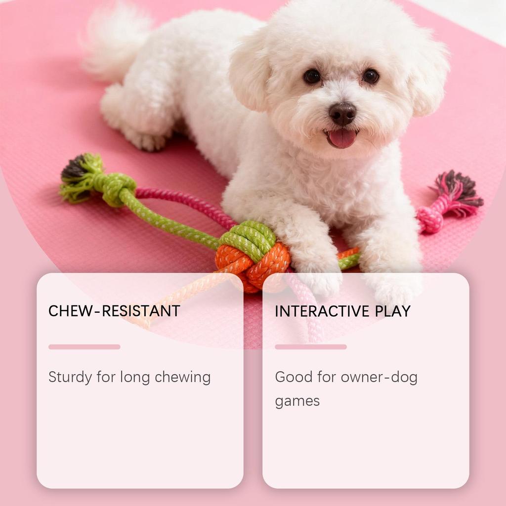EELJOY Durable Dog Rope Knot Toy for Chewing and Interactive Play