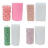 Embossed Candle Molds for Making Candle Soap Christmas Present Room Decorations, Cylinder Carved Candle SIlicones Molds