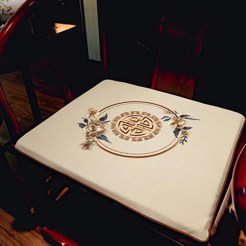 Red Sandalwood Dining Chair Cushion - Thickened Autumn/Winter Pad for New Chinese Style Solid Wood Chair