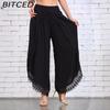 BITCED Women's Fashion Casual Solid Color Print Pants & Capris