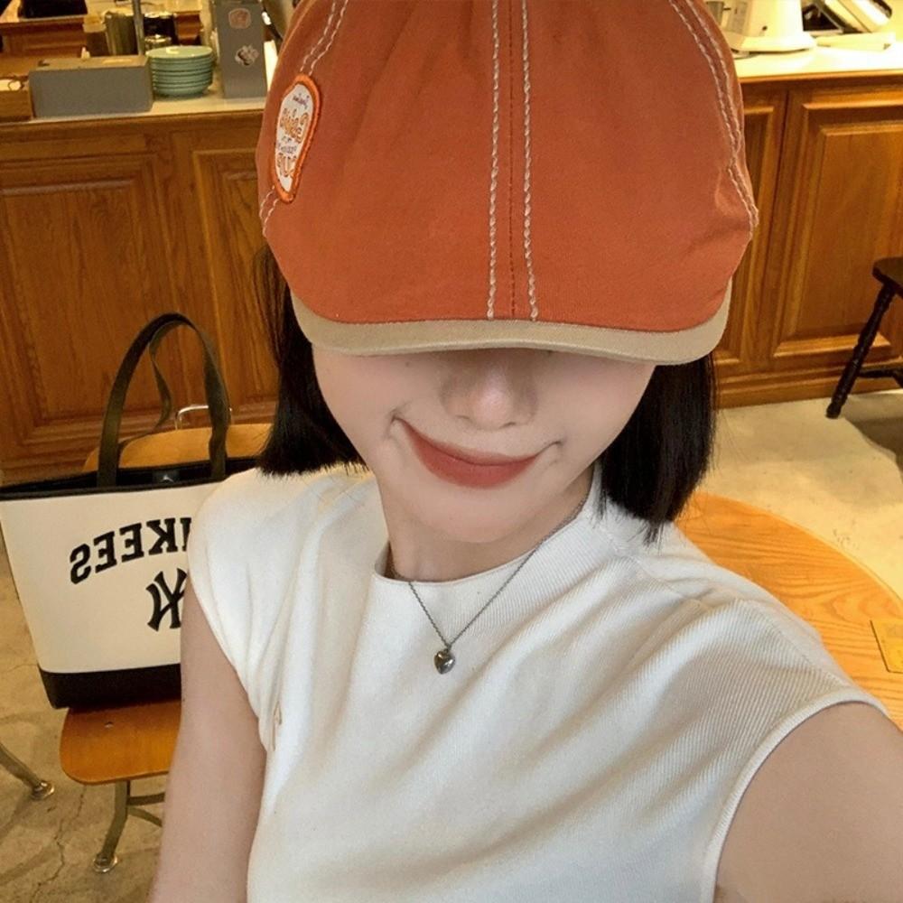 Embroidey Forward Hat Vintage Cowboy Caps Ins Newsboy Cap  Outdoor