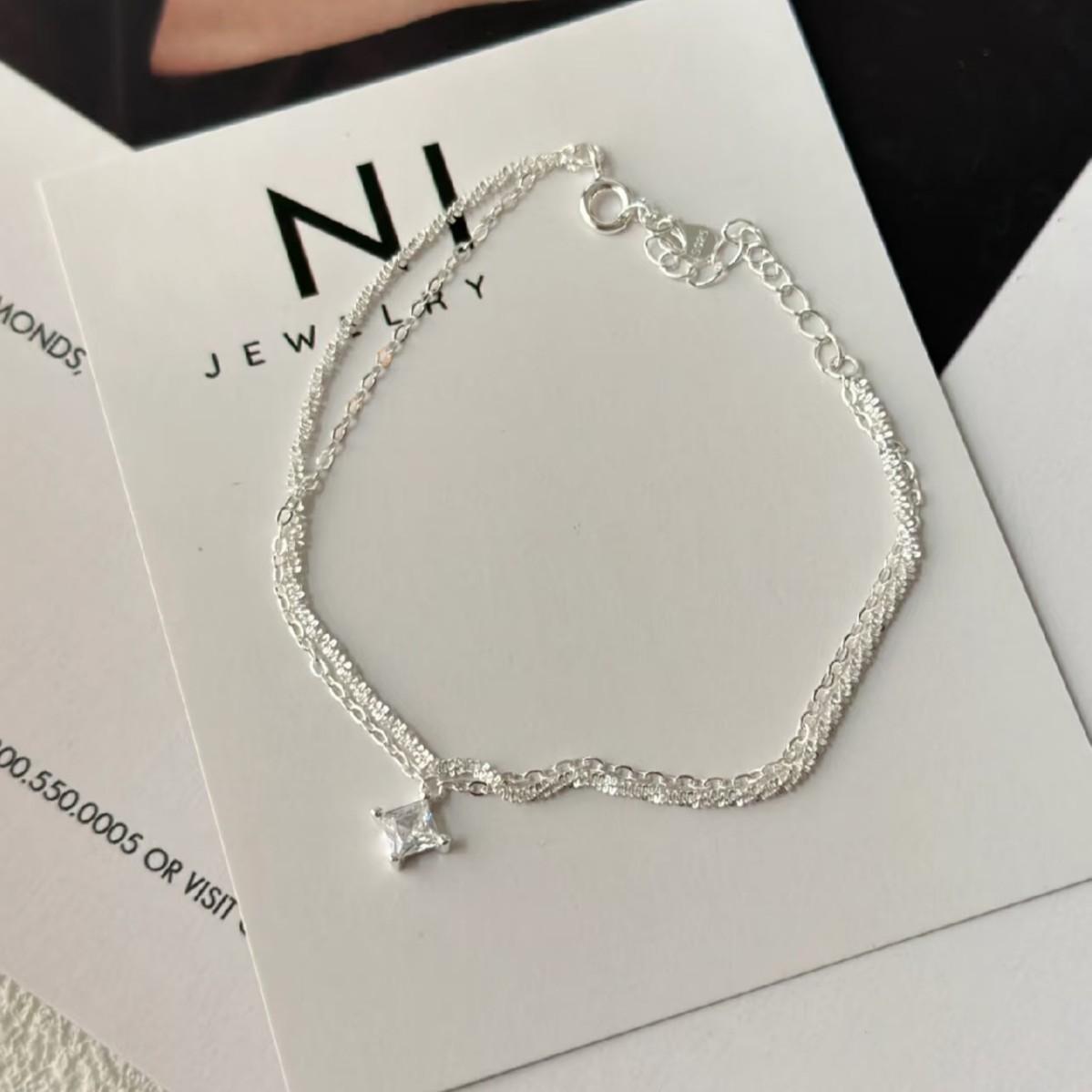 New Style Double Layered Starry Sky Bracelet Women s Korean Edition Light Luxury Sparkling Bracelet Ins Hand Accessories 14.5CM