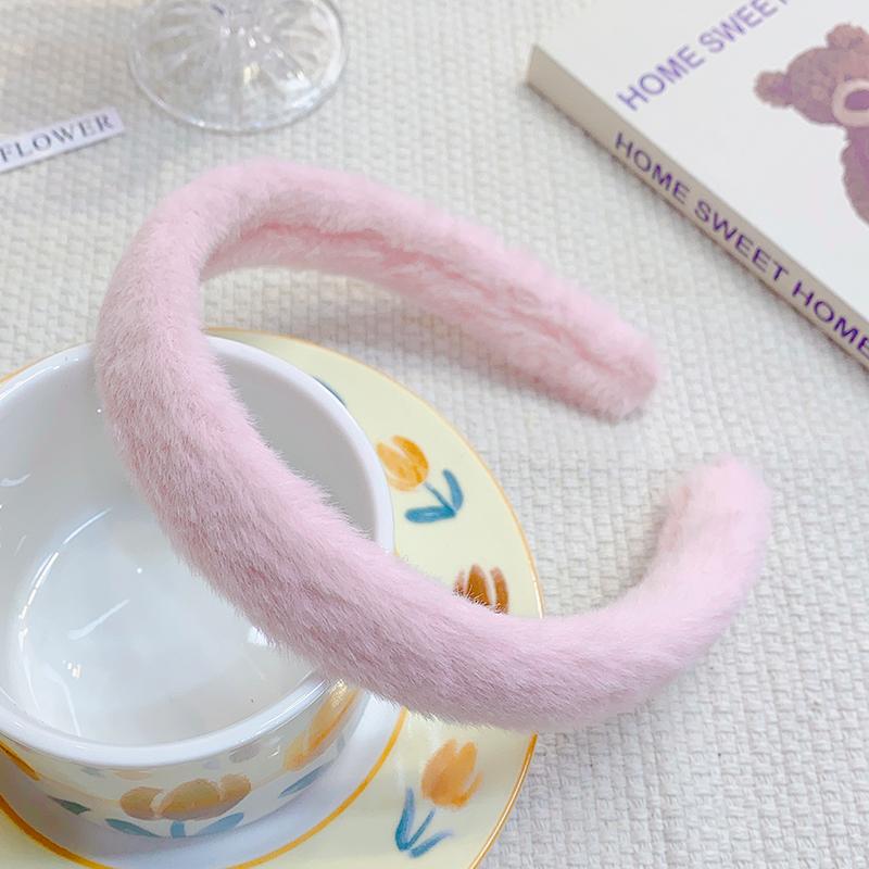 New Colorful Fluffy Hairband For Women Girls Sweet Hair Decorate Headband Plush Hair Hoop Hair Band Fashion Hair Accessories