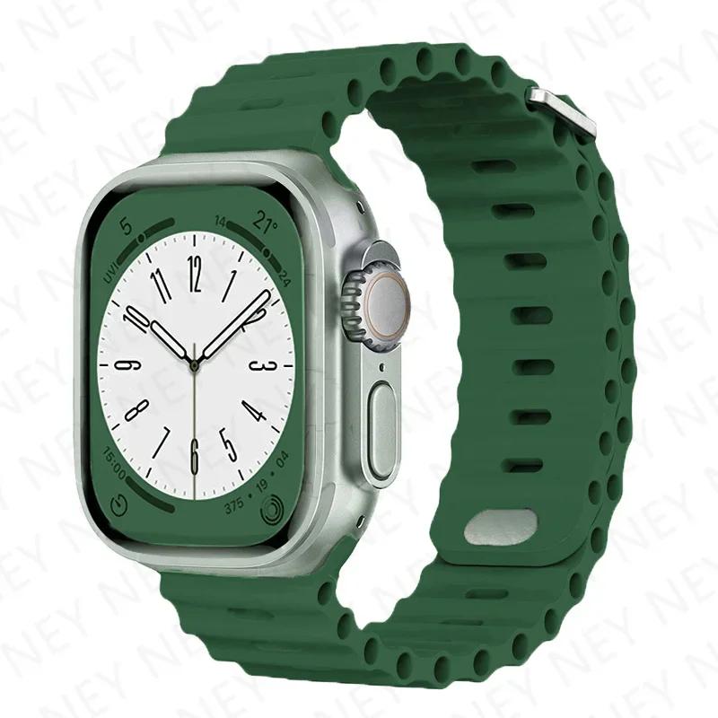 Ocean strap For Apple Watch Ultra 3 Band 49mm 11 10 45mm 41mm Silicone Bracelet Wristband iWatch 9 8 7 SE3 44mm 40mm 46mm band