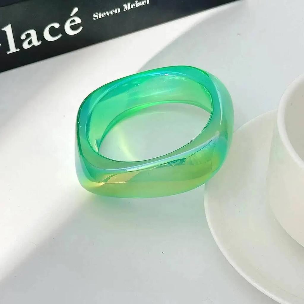 SHIXIN Luxury Colourful Chunky Acrylic Wide Bracelets for Women Creative Geometric Irregular Stackable Cuff Bangle Y2K Accessory