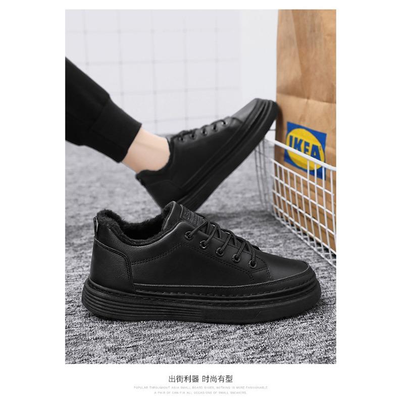 Winter Mens High Top Fleece Lined Casual Shoes Non Slip Durable