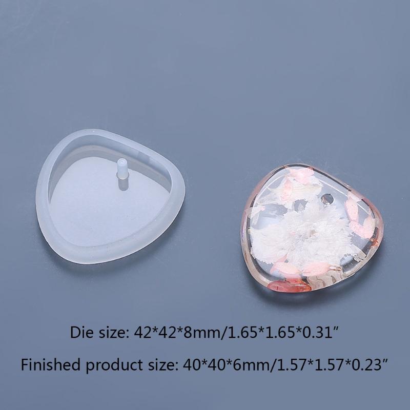 Geometric Love Heart Round Ellipse Square Rectangle Shield Shaped Pendant Mold UV Crystal Resin Perforated Silicone Mold