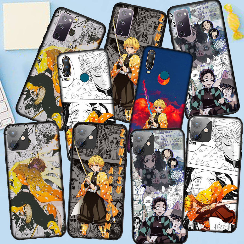 Phone Case for Samsung Galaxy S24 S23 iPhone 16 15 14 Xiaomi Redmi Note 13 12 11 8 Plus 9 Pro Max X XR OPPO Huawei Agatsuma Zenitsu Demon Slayer Cover