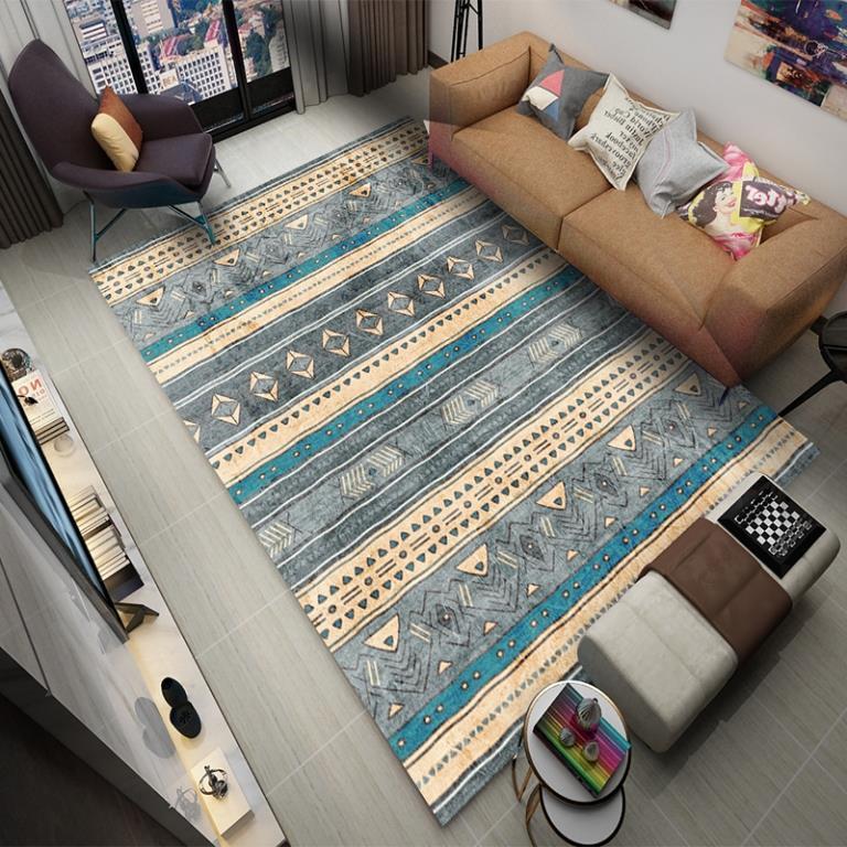 

Ethnic Retro Style Living Room Coffee Table Carpet Ins Minimalist Sofa Bedroom Large Area Carpet 80Cm X200cm