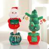 Christmas Series Electric Animal Plush Toy Santa Claus Snowman Singing Dialogue Doll Panda Sloth Soft Christmas Gift for Kids