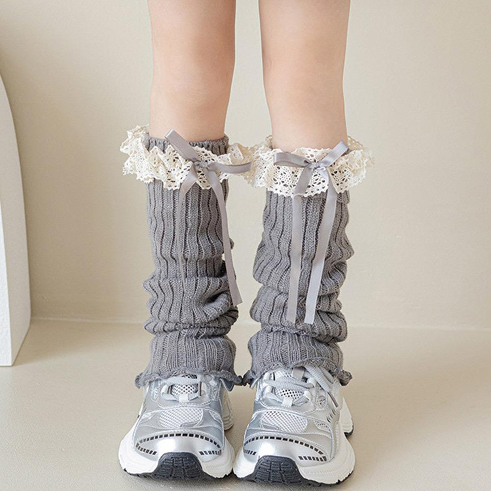 Harajuku Einfarbig Kinder Spitzenstulpen Spitzenbesatz Süßer Stil Fußbedeckung Gestrickt Lolita-Stil Socken Lolita-Stil