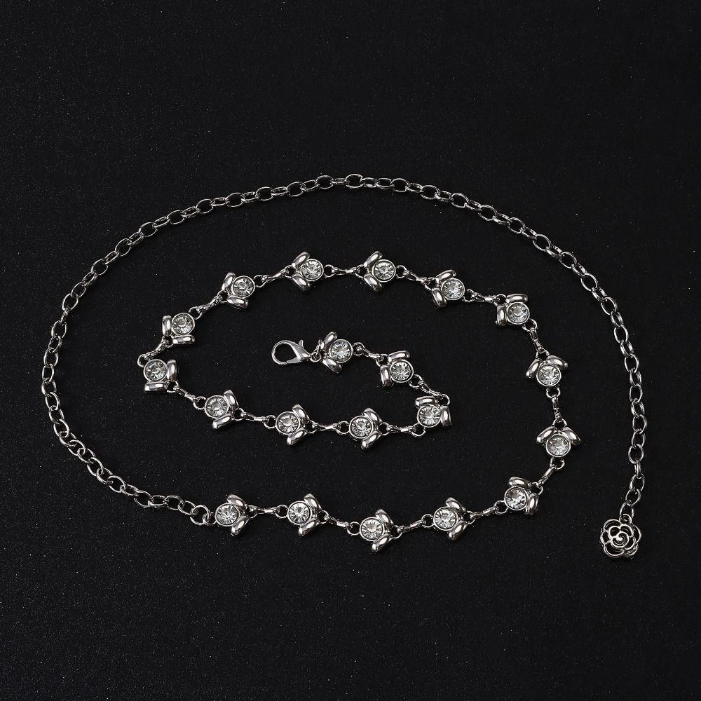Crystal Chain Belt for Women Bling Diamond Wedding Bridal Belt Retro Waist Belts for Dress