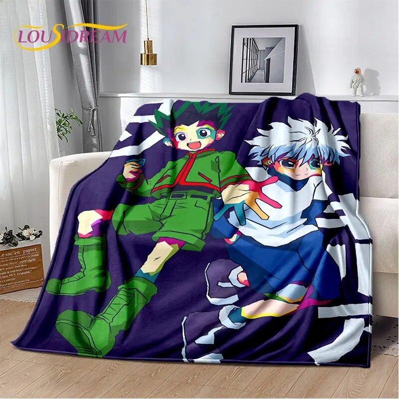 Anime Hunter×Hunter VxH kreslená měkká plyšová deka, flanelová deka přehoz do obývacího pokoje Ložnice Pohovka Pohovka Piknikový kryt