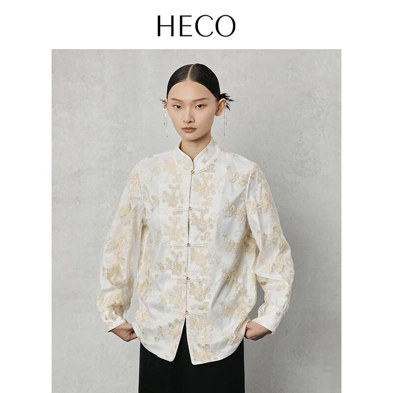 HECO Full Bloom New Chinese Embroidered Button-Knot Shirt S