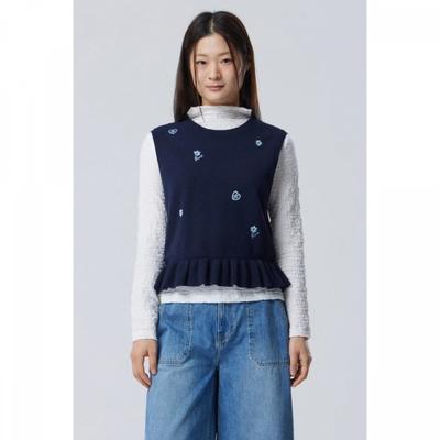Frill Hem Knit Vest Bakv05611