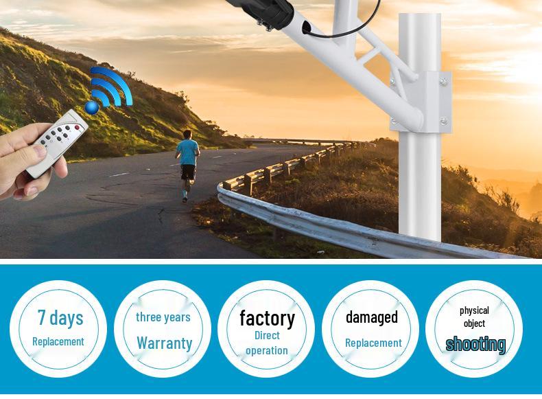 Solar Street Light: LED Outdoor Lamp with Remote Control for Garden or Courtyard