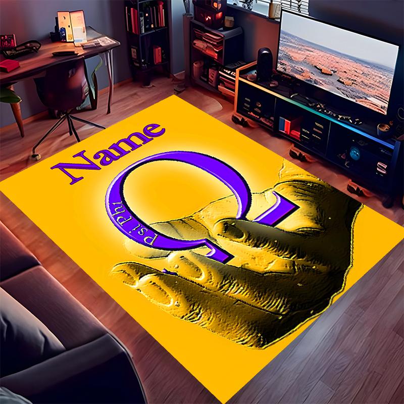 Custom personalization Omega Psi Phi Print Area Rug - Soft, Washable Non-Slip Indoor Mat,Living Room,Home&Office Decorative Rug