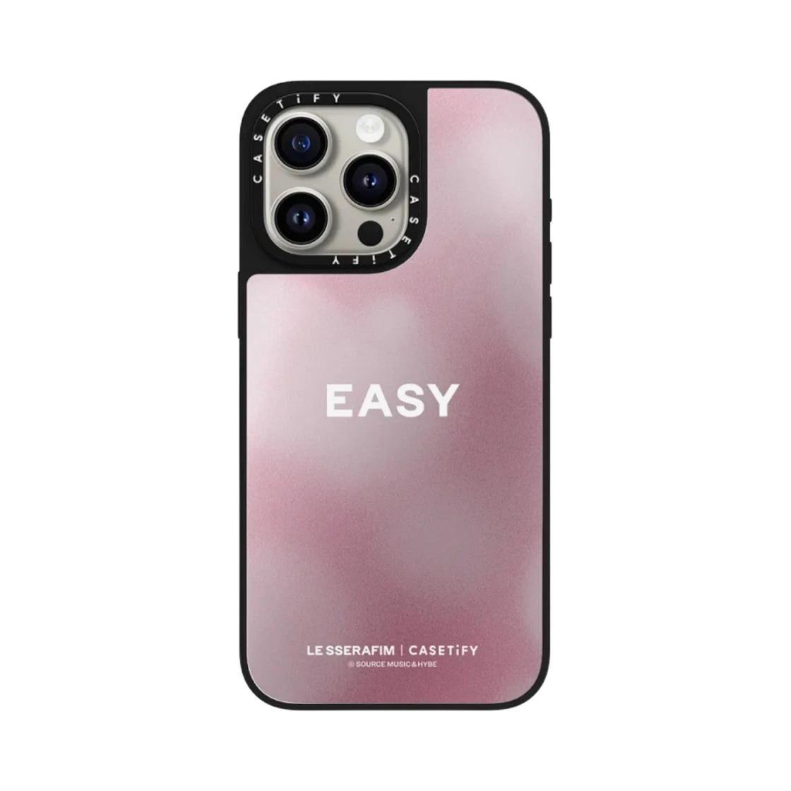 Casetify x LE SSERAFIM iPhone EASY Balmy Flex MagSafe Mirror Case Silver Mirror Black Bumper ONE SIZE