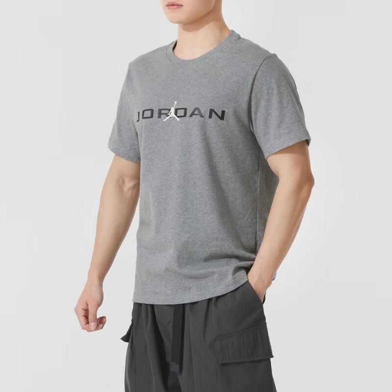 Jordan Air SS25 Fashion Casual Comfortable Breathable Short Sleeve T-Shirt Men Tops Gray IB7354-091