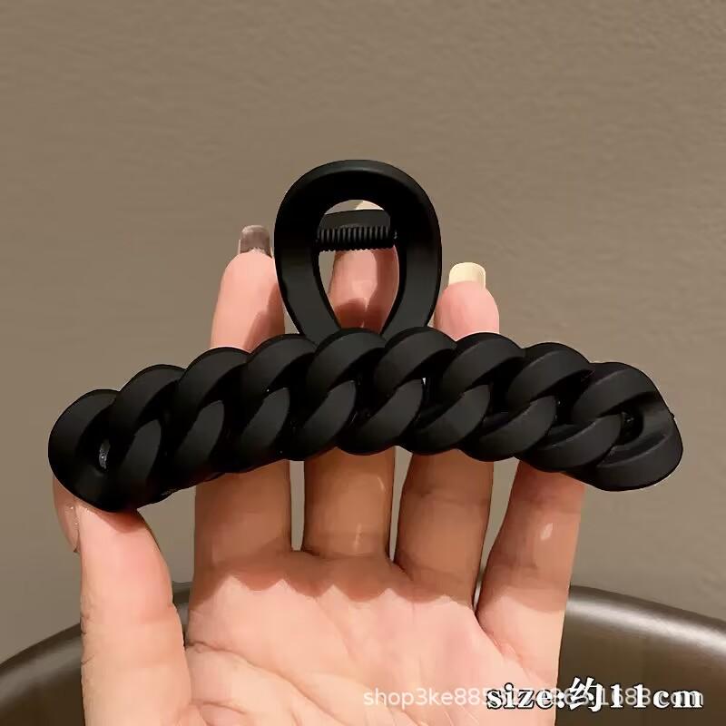 

Преміальна шпилька-затискач кольору молочної кави, французький затискач-акула для жіночої потилиці