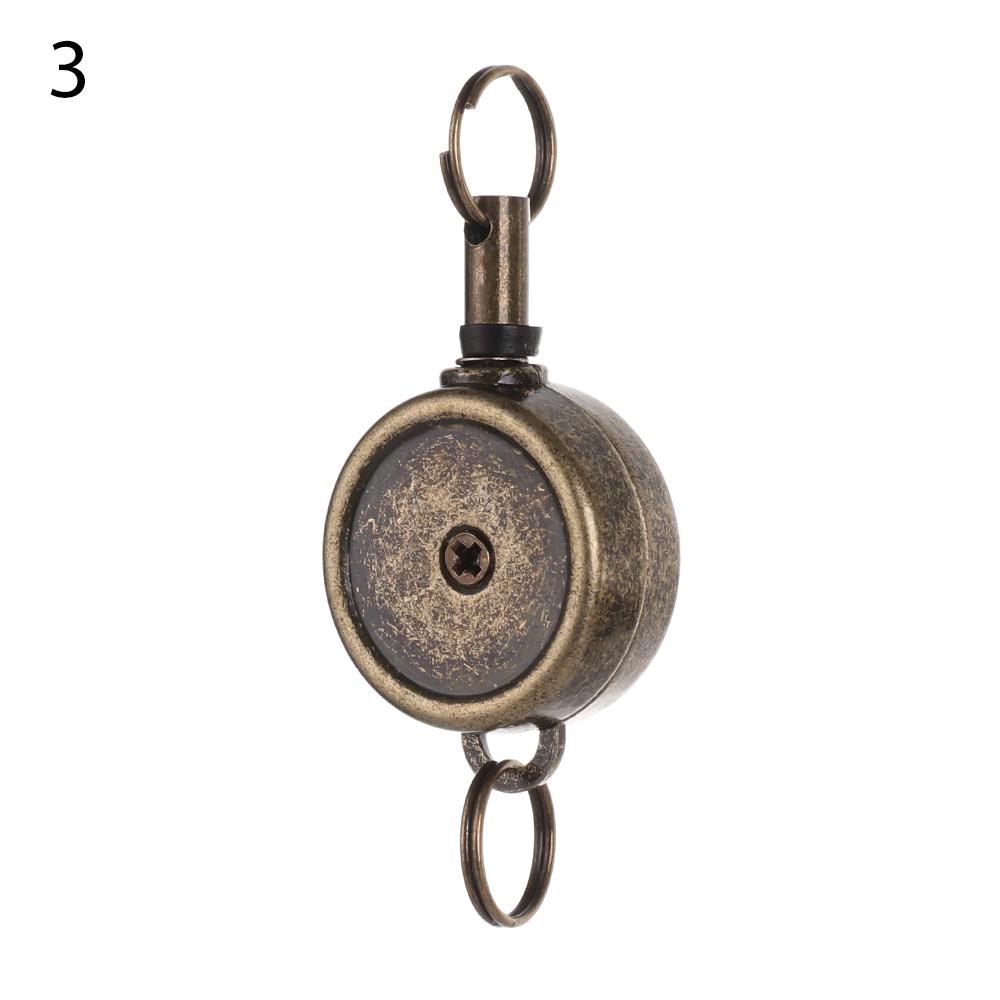 Key Ring ID Lanyard Keychain Belt Metal Badge Holder Retractable ID Card Badge Reel Chrome Work Card Keychain