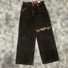 Hohe Taille Weites Bein Jeans Herren Streetwear Hip Hop Vintage Lockere Passform Gerader Schnitt Herbst