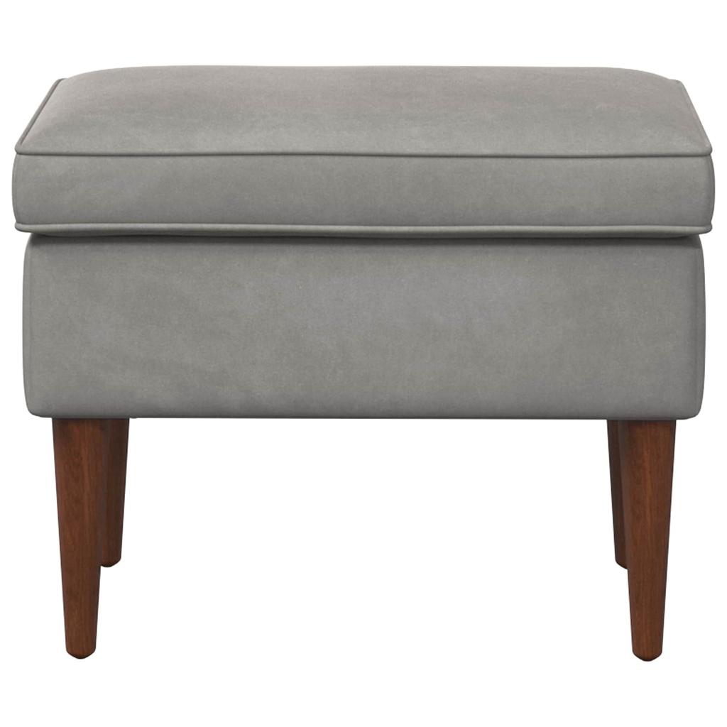 Footstool Light Grey 55 x 35 x 41 cm Velvet