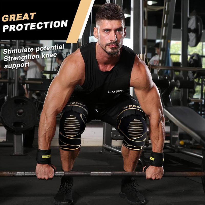 Copper Ion Sports Knee Pads Straps Pressurized Basketball Cushioning Protective Gear Cycling Mountaineering Breathable Knee Pads