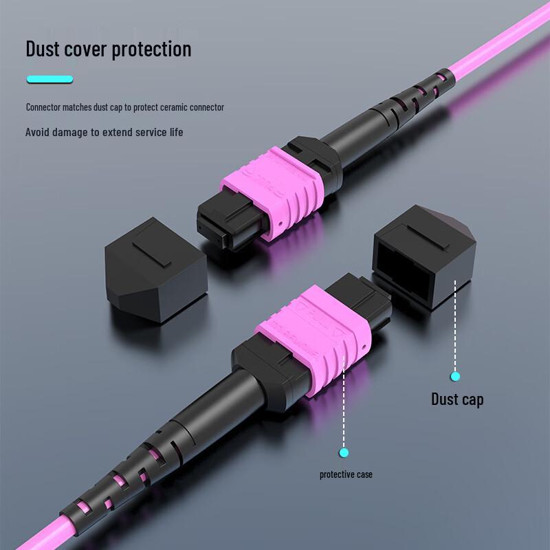 MPO-MPO 8-Core OM4 Multimode Fiber Optic Patch Cord