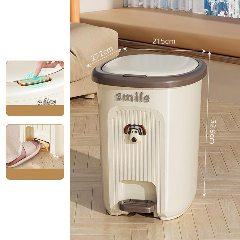 Trash Can With Lid Kitchen Standing Trash Can Large-Capacity Bin Dustbin Bathroom Bucket Toilet Wastebasket Household Items