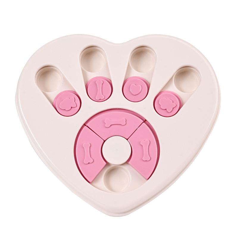 Toy Puzzle Dog Heart Shaped Square Slow Eating Bite Basin Pet Fun Interactive