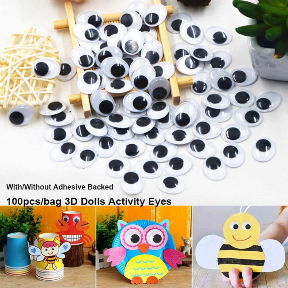 100pcs/bag 3D Dolls Activity Eyes Plastic Kindergarten Handmade Dolls Eyes Wiggling Moving Eyes