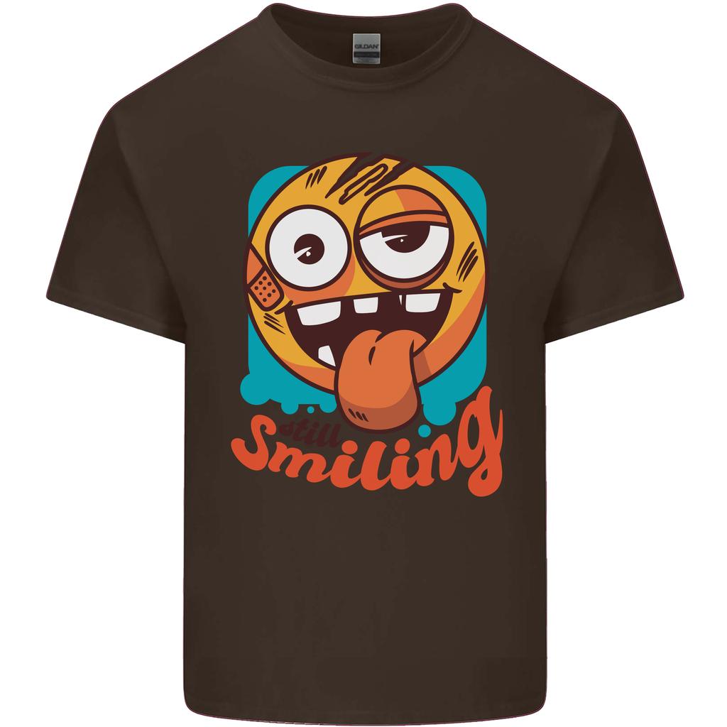 Still Smiling Funny Exhausted Tired Unisexs Light Cotton TShirt