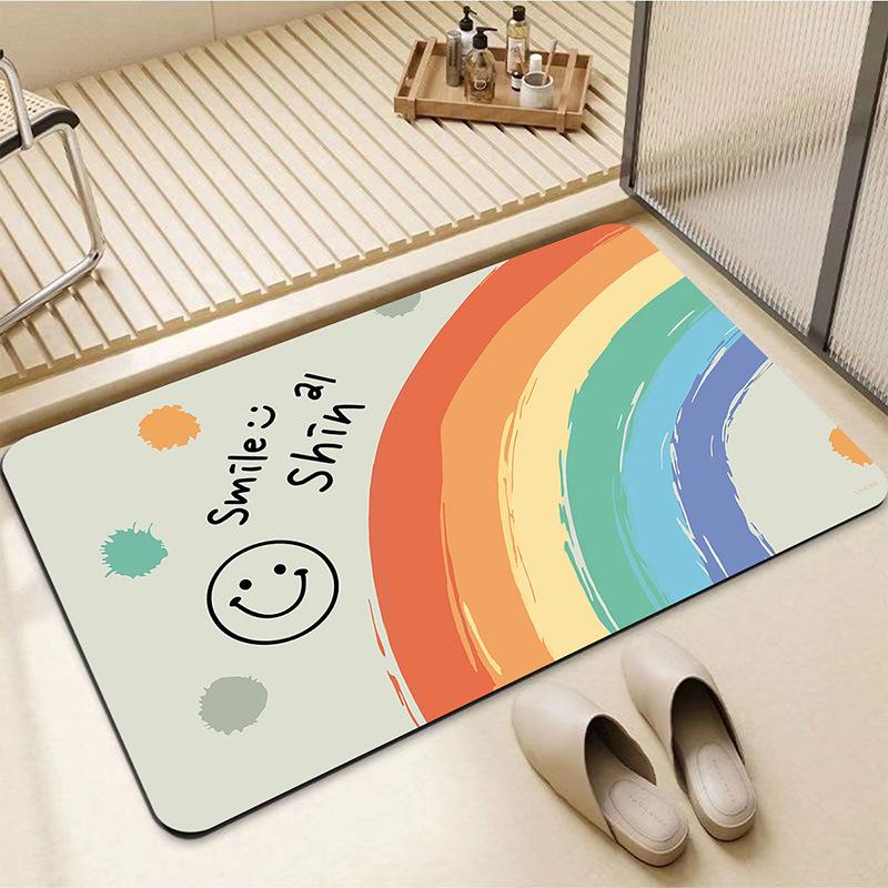 Small Fresh Cream Wind Diatom Mud Floor Mat Bathroom Dirt-Resistant And Easy To Take Care Of Floor Mat Bathroom Non-Slip Quick-Drying Floor Mat
