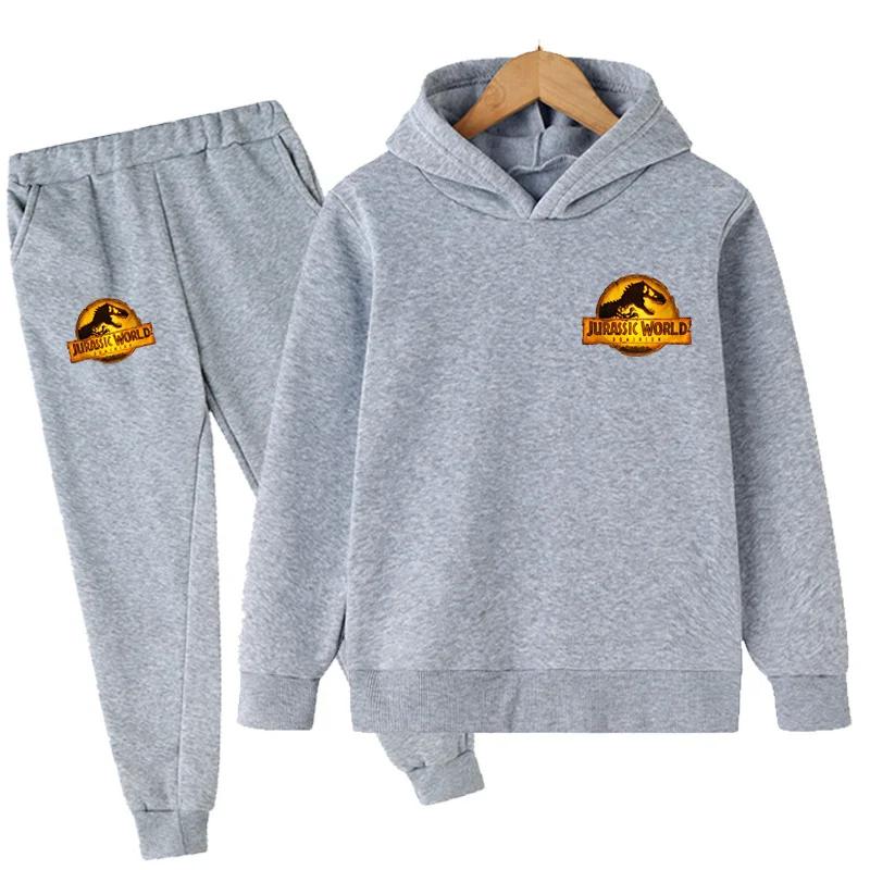 Jurassic World  Fashion Pullovers Clothes Children Dinosaur Hoodies Pants Set Boys Girls Dominion Sweatshirts Hooded Suit
