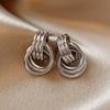 Modische Creolen Ohrringe Gold Silber Geometrische Designs Bequem zu tragen Schmuck für Frauen Modern und Elegant