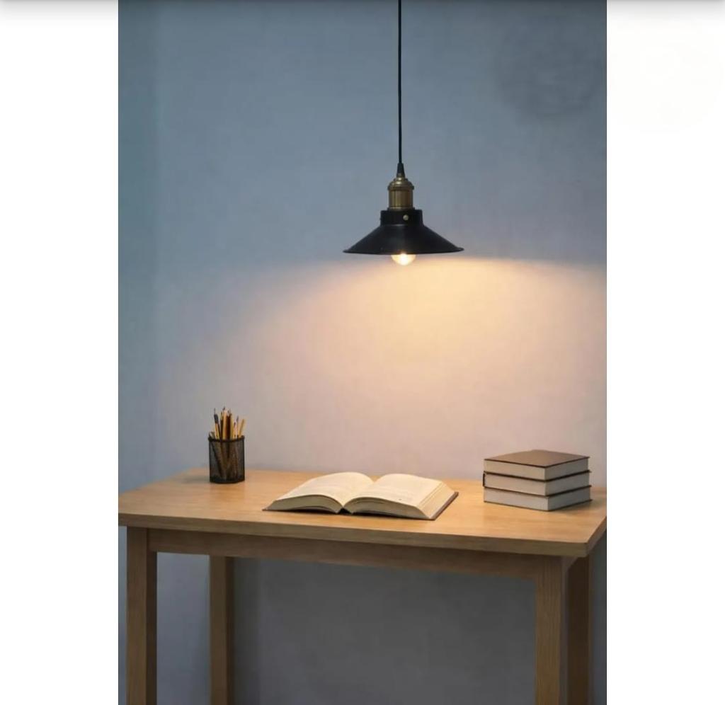 Luxury Industrial Black Pendant Light Minimal Hanging Lamp for Desk Study Table Office Modern Café Ceiling Light Fixture Interiors Decor