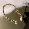 Gargantilla con colgante de bola magnética con diamantes de imitación brillantes, cadena de piel sintética, cordón trenzado, Collar corto, regalo de joyería
