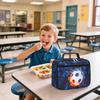 LEDAOU Lunch Box Kids Boys Girls Lunch Bag Insulated Lunch Box Toddler Reusable Lunchbox for School Picnic Hiking (Soccer Blue)