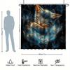 Open 1/4 Set, Cute Cat Shower Curtain Set, Fantasy Style, With 12 Hooks, Polyester Fabric, Modern Home Bathroom Decor