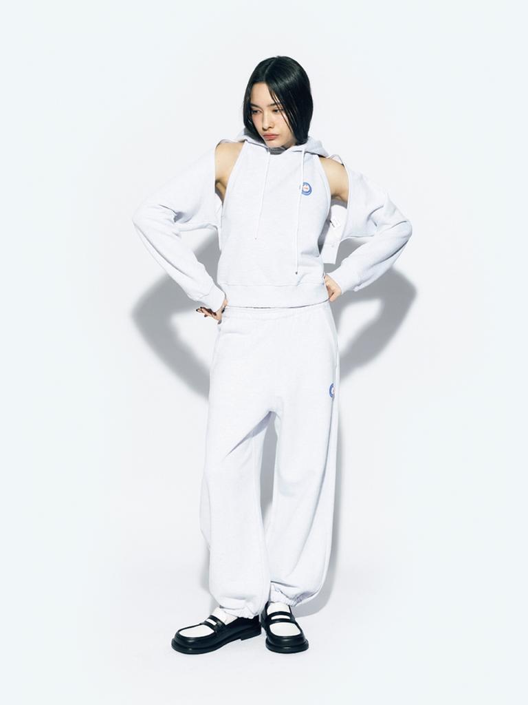 ASIF CALIE Wide Jogger Pants White Melange