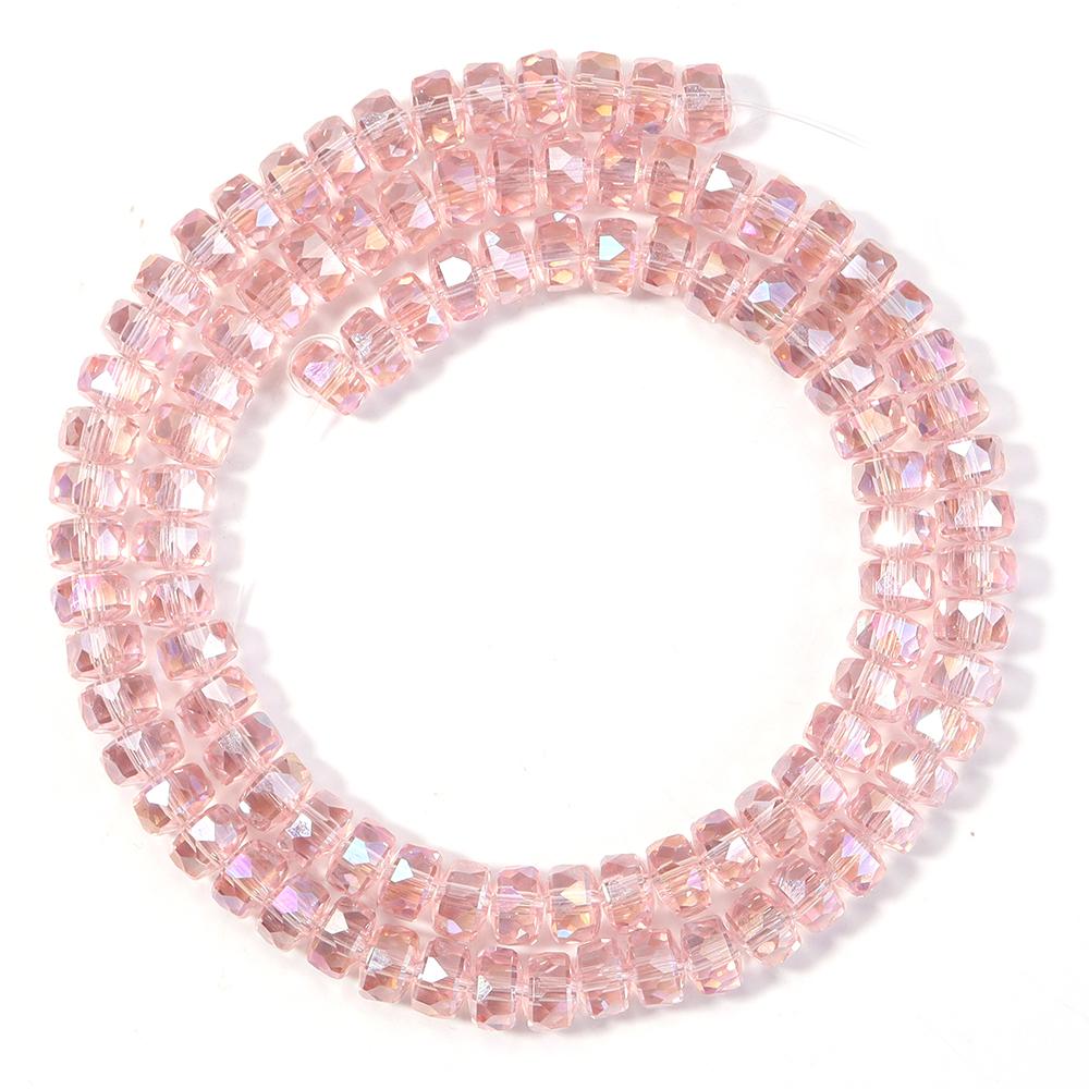 1 Strand 5x8mm Electroplated Glass Beads Transparent Colorful Wheel Shaped Loose Spaced Beads For DIY Bracelet Necklace Supplies