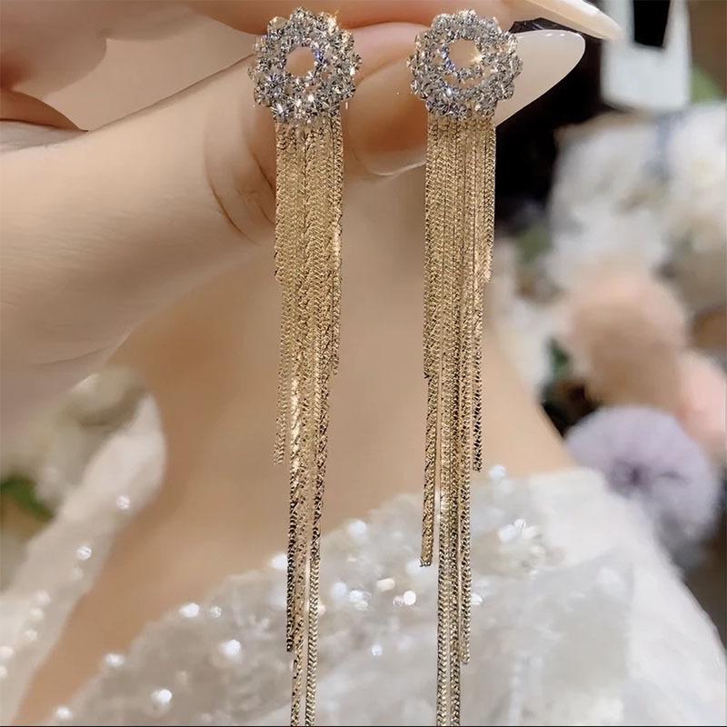 Elegante Quastenohrringe für Damen - Leichtes Luxus Silbernadel-Design