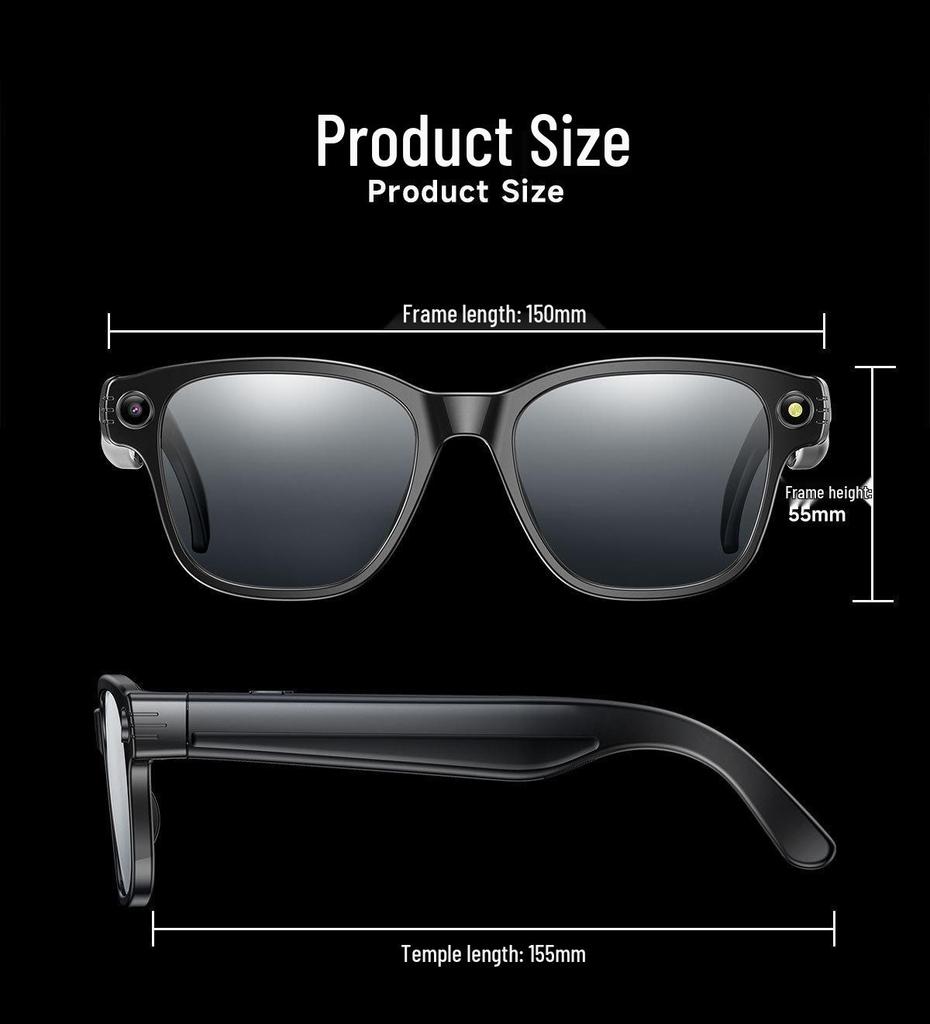 AI Translation Smart Glasses: 800W HD, Real-Time Translation, Photo Capture & Object Recognition