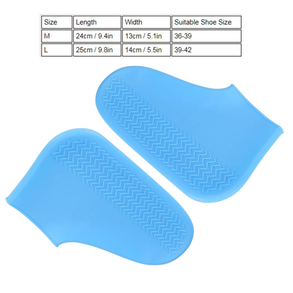 Silicone Waterproof Shoes Cover Outdoor Activity Reusable Non slip Shoes Protector Blue(Blue M)