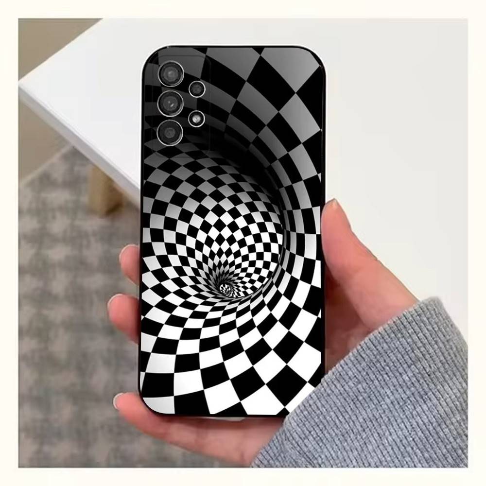 Checkered Chess Board Case For Samsung S22,S21,S9,S25,S24,S23,Ultra,FE,S20,S10,Plus,Lite,Soft Silicone Black