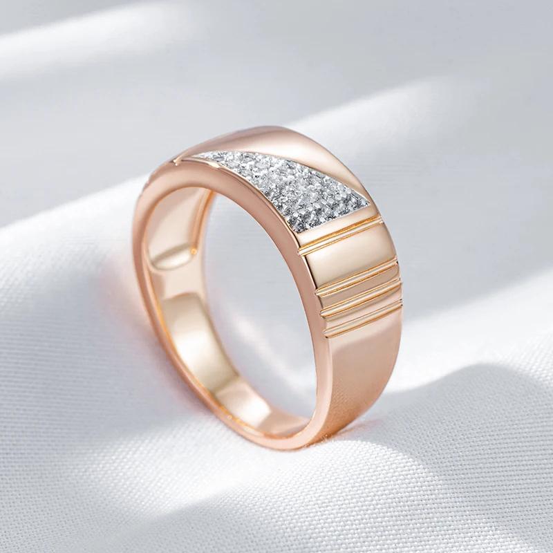 Smooth Golden Round Silver Plated Sparkling Zircon Personality Women Rings Wedding Party Luxury Jewelry