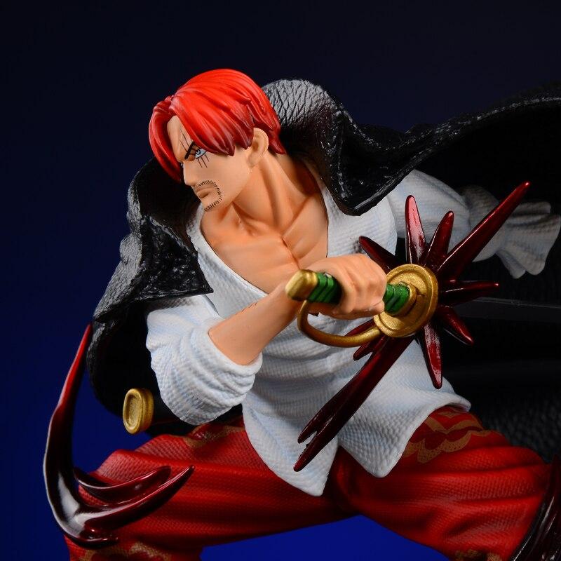 18cm One Piece Shanks Anime Figure Four Emperors Red Haired Shanks Action Figure Adult Collectible Model Doll Toys Gift